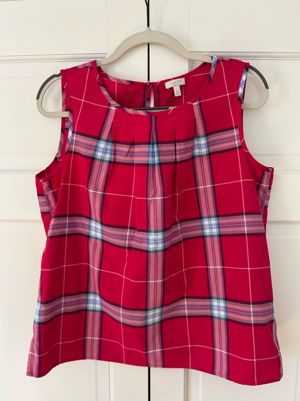 Talbots Outlet Plaid Cotton Sleeveless Shell - Size Medium